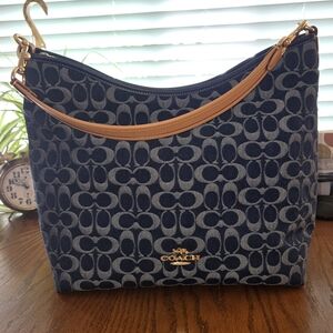 Coach Large Laurel Signature Denim Bag Purse